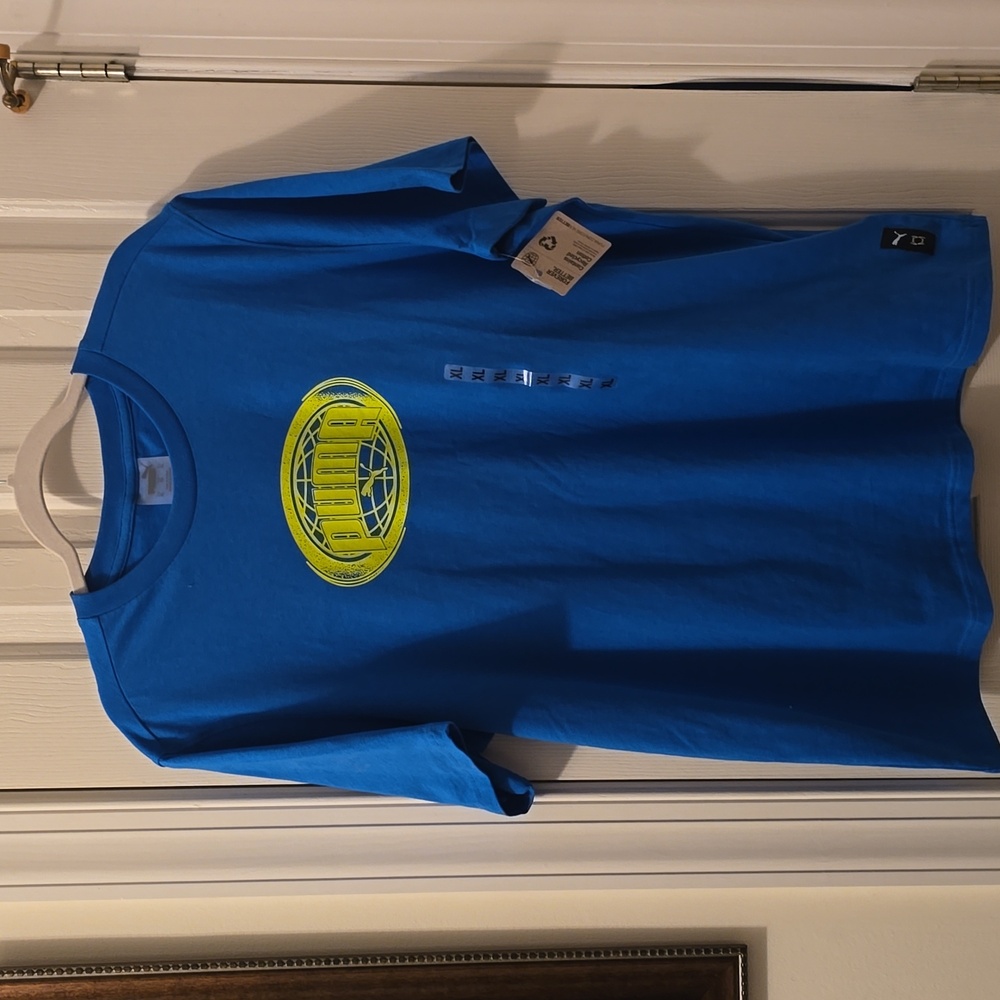 PUMA BRAND SIGNATURE MENS BLUE SHORT SLEEVES TEE-SHIRT SIZE XL